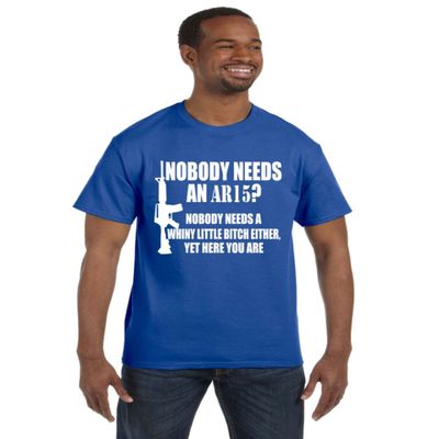 ALLNTRENDS Men's T Shirt Nobody Needs an AR15 Shirt (XL, Royal Blue)