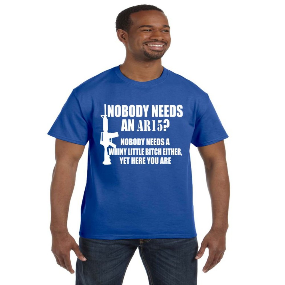 ALLNTRENDS Men's T Shirt Nobody Needs an AR15 Shirt (XL, Royal Blue)