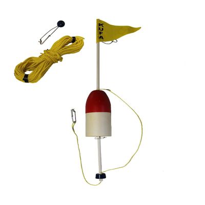 KUFA Sports 48" Flag Pole, Float, 100' Poly Rope,and Clip Weight(10oz) Combo (FLP1+PP1+TW10+F11RW)