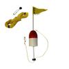 KUFA Sports 48" Flag Pole, Float, 100' Poly Rope,and Clip Weight(10oz) Combo (FLP1+PP1+TW10+F11RW) view 1