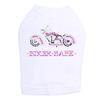 Biker Babe - Pink Motorcycle - Dog Tank, L White view 1