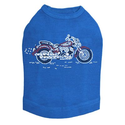 Large Red & Black Motorcycle - Dog Tank, XL Royal Blue