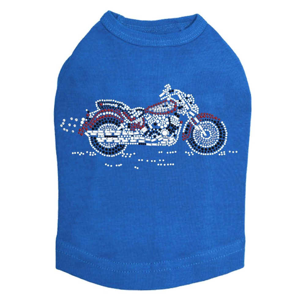 Large Red & Black Motorcycle - Dog Tank, XL Royal Blue