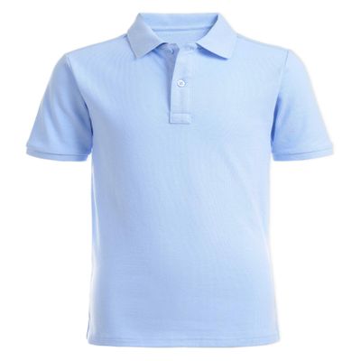 Nautica Boys' School Uniform Short Sleeve Pique Polo, Light Blue, X-Large(7X)