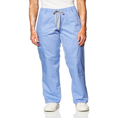 WonderWink WonderWORK Womens Straight Leg Cargo Pant Ceil Blue, Large