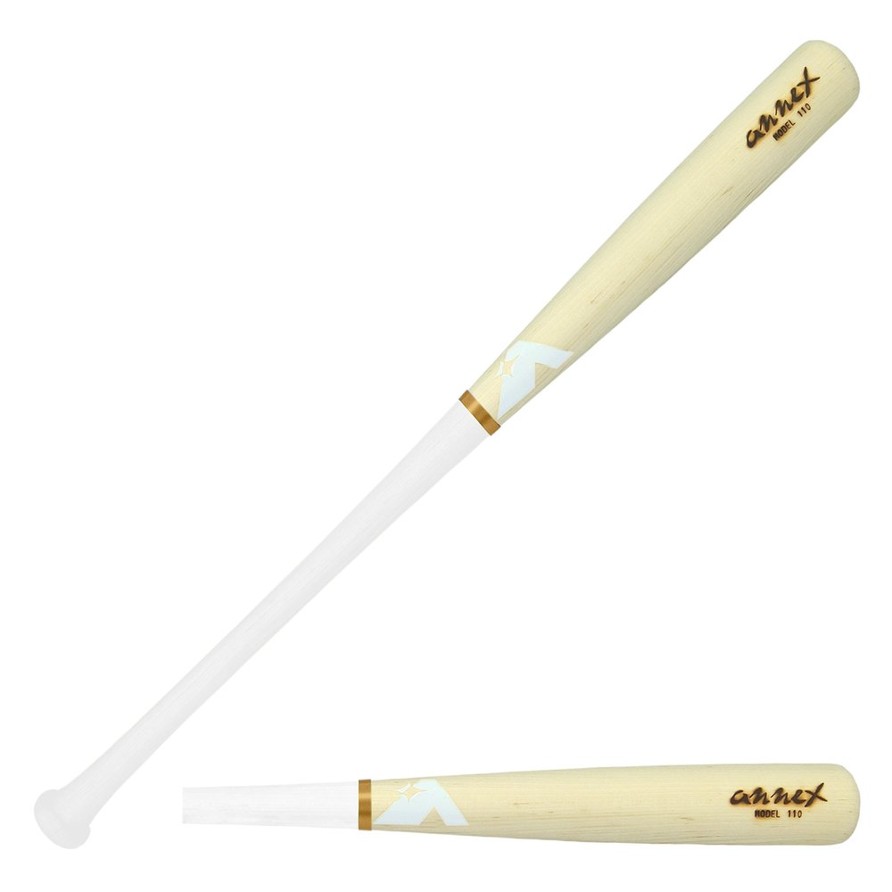 Annex Model 110 Maple Wood Baseball Bat (Matte White Handle/Natural Barrel, 33-Inch/31-Ounce)