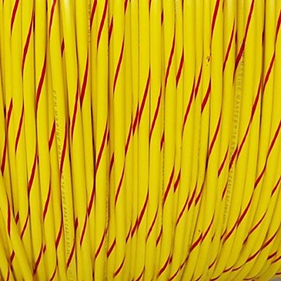 16 AWG Spiral Stripe Tracer Marine Primary Wire, Yellow with Red Stripe, 100 Feet
