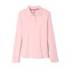French Toast Girls' Uniform Long Sleeve Polo with Picot Collar (Standard & Plus), Pink, S (6/6X) view 1