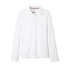 French Toast Girls' Uniform Long Sleeve Polo with Picot Collar (Standard & Plus), White, 10/12 PLUS view 1