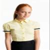 French Toast Toddler Girls Short Sleeve Ribbon Bow Blouse, Yellow, 2T view 3