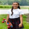 French Toast Girls' Adjustable Waist Plaid 2-Tab Scooter, Navy & Red Plaid, 16 view 3