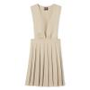 French Toast Girls' V-Neck Pleated Jumper, Khaki, 10.5 Plus view 4