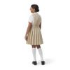 French Toast Girls' V-Neck Pleated Jumper, Khaki, 12.5 Plus view 2