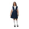 French Toast Girls' V-Neck Pleated Jumper, Navy, 18.5 Plus view 1