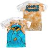 Sesame Street TV Show Cookie Monster Crumbs Adult Front/Back Print T-Shirt White view 1