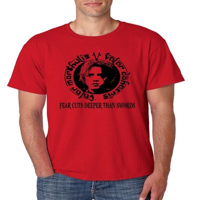 ALLNTRENDS Men's T Shirt Fear Cuts Deeper Than Swords Valar Morghulis (3XL, Red)