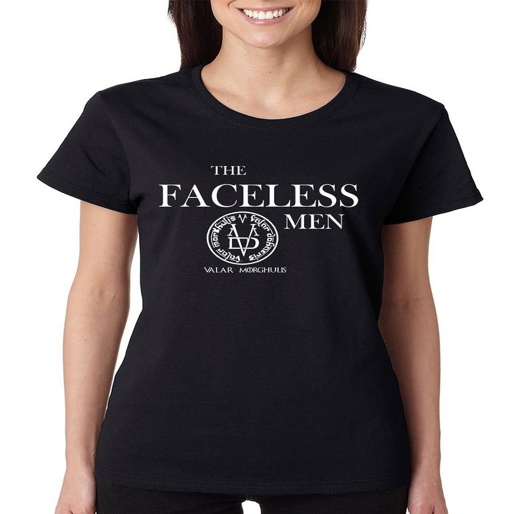 ALLNTRENDS Women's T Shirt The Faceless Men Valar Morghulis (L, Black)