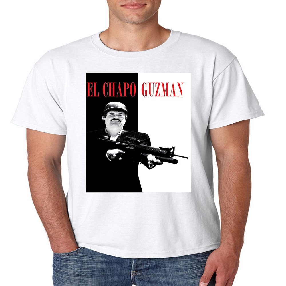 ALLNTRENDS Men's T Shirt El Chapo (M, White)
