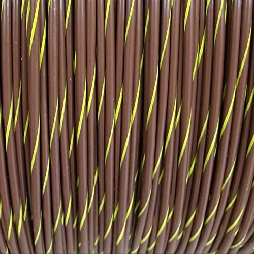 14 AWG Spiral Stripe Tracer Marine Primary Wire, Brown with Yellow Stripe, 100 Feet