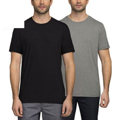 32 Degrees Weatherproof Men's Cool Tee Short Sleeve, Crew Neck, Quick Dry, Anti-odor,Black & Gray 2-pack,Medium