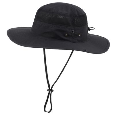 Connectyle Outdoor Mesh Sun Hat Wide Brim Sun Protection Hat Summer Fishing Hunting Hiking Gardenig Hat Black