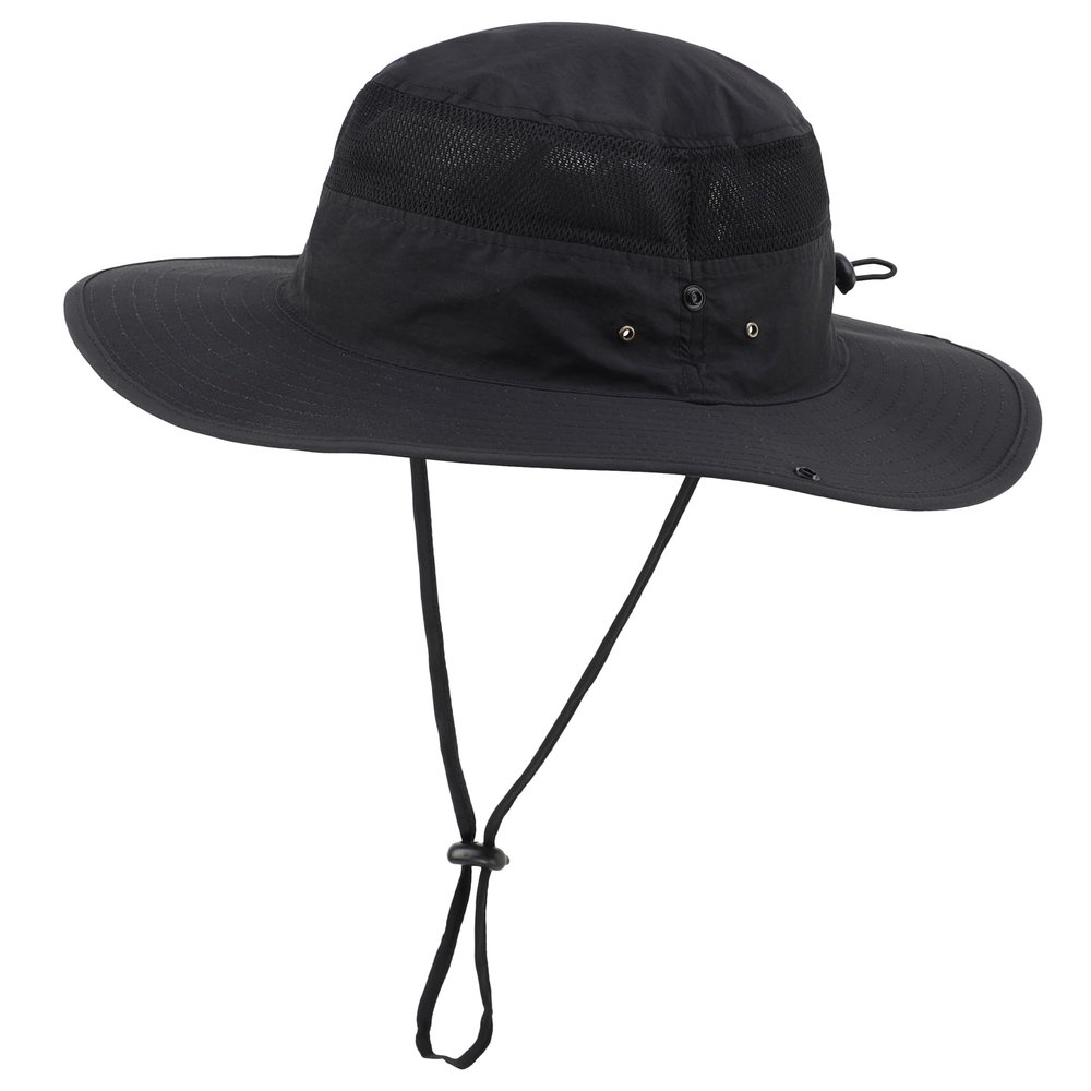 Connectyle Outdoor Mesh Sun Hat Wide Brim Sun Protection Hat Summer Fishing Hunting Hiking Gardenig Hat Black