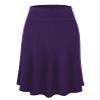 Lock and Love LL WB1105 Womens Lightweight Fold Over Flared Midi Skirt XL Dark_Purple view 1