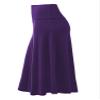 Lock and Love LL WB1105 Womens Lightweight Fold Over Flared Midi Skirt XL Dark_Purple view 4