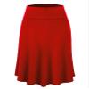 LL WB1105 Womens Lightweight Fold Over Flared Midi Skirt S RED view 1