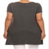 Private Label Women's Plus Size Solid Short Sleeve Knit Side Pocket Tunic Top MAID IN USA (2X-Large, Grya) view 4