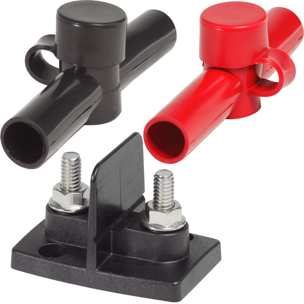 1 X Blue Sea 2016 Dual Powerpost Cable Connectors One Black and One Red Insulator by Blue Sea Systems