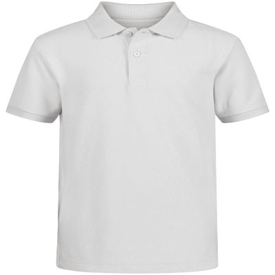 Nautica Boys' School Uniform Short Sleeve Pique Polo, White, Large(6)
