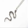 2Pcs Antique Silver Snake Necklace,Snake Jewelry,Boa Constrictor Charm view 2
