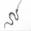 2Pcs Antique Silver Snake Necklace,Snake Jewelry,Boa Constrictor Charm view 3