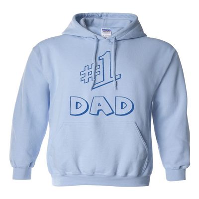 #1 One Dad Daddy Father's Day TV Comedy Series Gift Sweatshirt Hoodie (XXL,Light Blue w/RB)