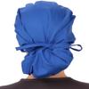 Sparkling EARTH Solid Royal Blue Cotton Banded Bouffant Ponytail Surgical Scrub Cap with Built-in Sweatband - Made in the USA! view 2