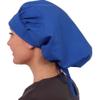 Sparkling EARTH Solid Royal Blue Cotton Banded Bouffant Ponytail Surgical Scrub Cap with Built-in Sweatband - Made in the USA! view 4