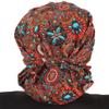 Sparkling EARTH Indian Jewelry Coral Banded Bouffant Ponytail Surgical Scrub Cap with Sweatband - Made in the USA! view 2