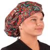 Sparkling EARTH Indian Jewelry Coral Banded Bouffant Ponytail Surgical Scrub Cap with Sweatband - Made in the USA! view 3