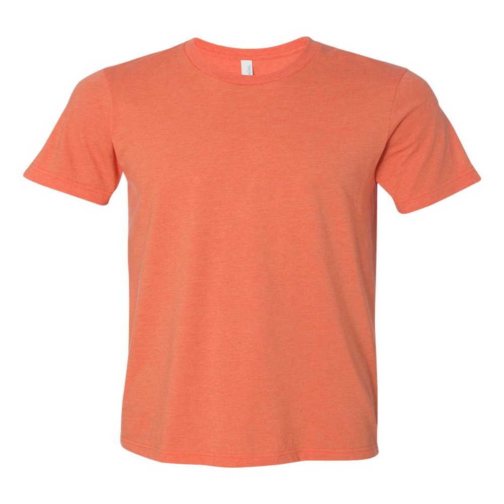 Bella+Canvas Men's Taped Shoulders Crewneck T-Shirt, Heather Orange, XX-Large