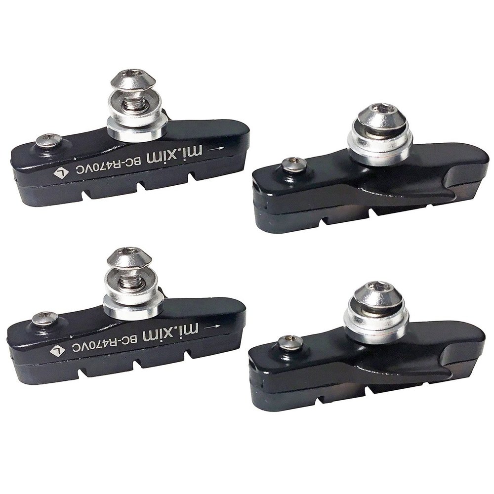 4PCS Premium Bike Brake Pads, Professional Mountain Bicycle V-Brake Pads, Bike Brake Blocks Kit (Black)