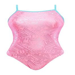 The Finals Women's Cyborg Foil Wing Back Swimsuit,Flash Pink (23),24