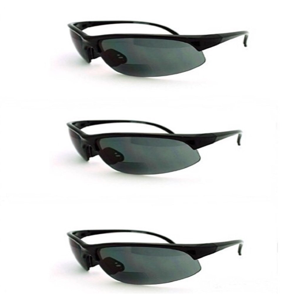 Pink Ribbon Shades 3 Pairs Men and Women Sunglasses with Bifocal Reading Lens Half Rim Sports Fashion (1.50X)