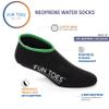FUN TOES Neoprene Socks for Water Sports for Women & Men - 2 PAIRS of Snorkel Fin Socks for Scuba Diving, Snorkeling, Paddling, Boarding, Jetskiing & More 2.5MM (Black, L Men 9-10.5 Women 10.5-12) view 3