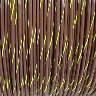 12 AWG Spiral Stripe Tracer Marine Primary Wire, Brown with Yellow Stripe, 100 Feet