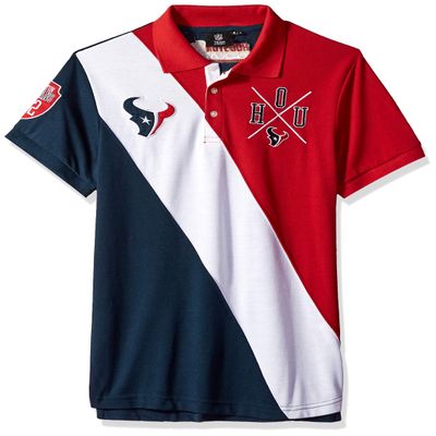 FOCO Houston Texans Cotton Rugby Polo Diagonal Stripe Double Extra Large