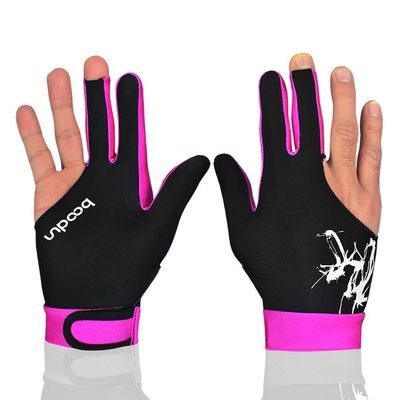 Anser M050912 Man Woman Elastic 3 Fingers Show Gloves for Billiard Shooters Carom Pool Snooker Cue Sport - Wear on The Right or Left Hand 1PCS (Pink, L)