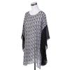 TrendsBlue Chiffon Geometric Sheer Kimono Wrap Blouse Poncho Beach Cover Up, Black view 3