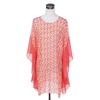 TrendsBlue Chiffon Geometric Sheer Kimono Wrap Blouse Poncho Beach Cover Up, Hot Pink view 2