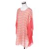 TrendsBlue Chiffon Geometric Sheer Kimono Wrap Blouse Poncho Beach Cover Up, Hot Pink view 3